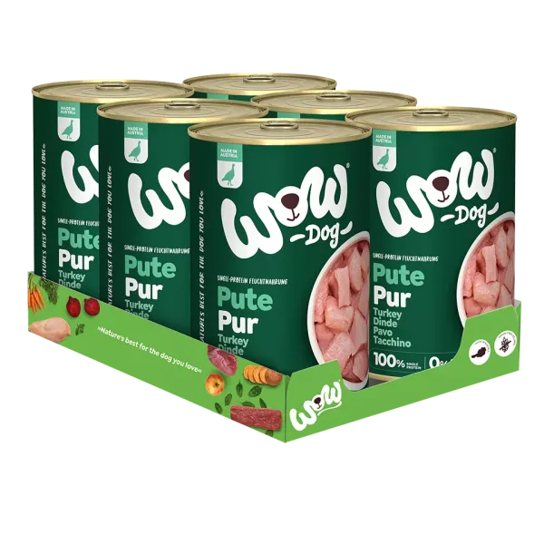 Wow Dog | Mit Pute PUR 6x400g Dosen